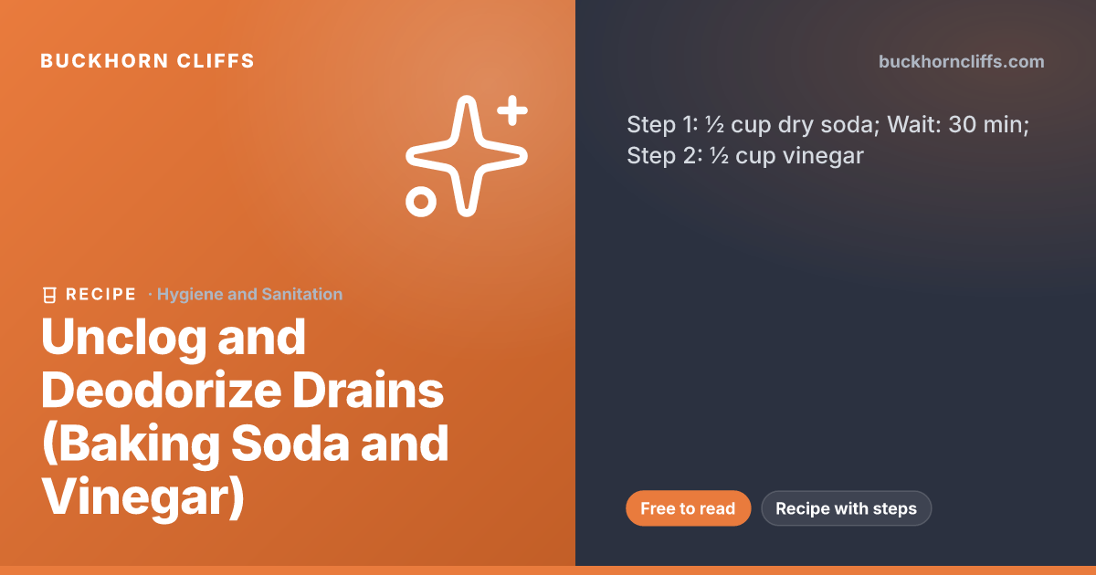 Unclog and Deodorize Drains (Baking Soda and Vinegar)