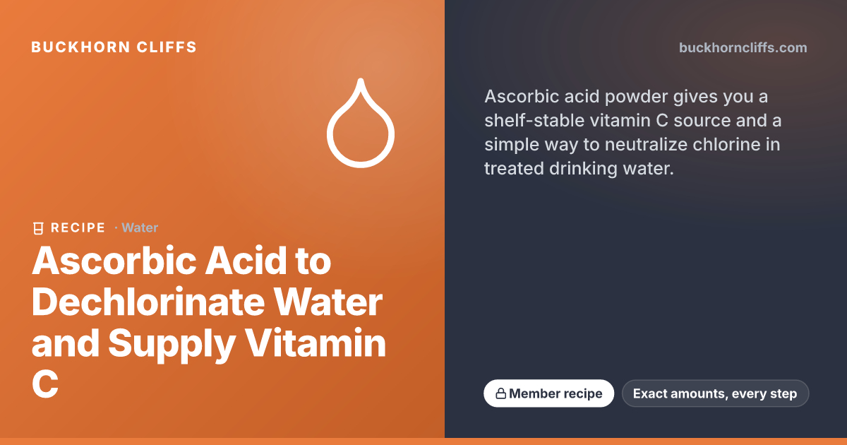 Ascorbic Acid to Dechlorinate Water and Supply Vitamin C