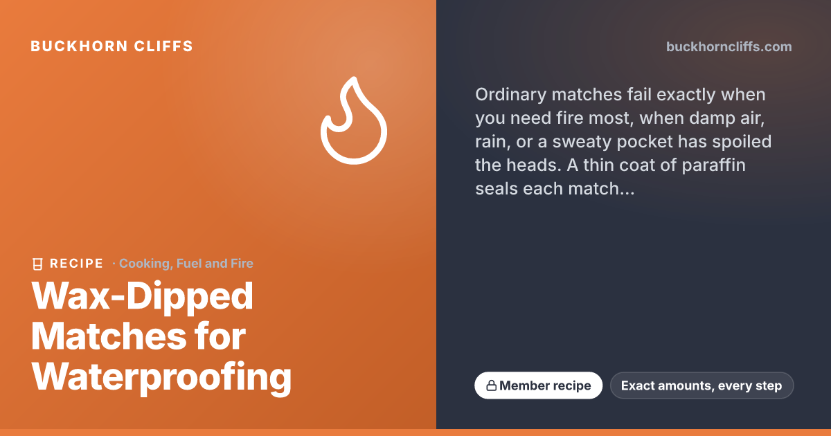 Wax-Dipped Matches for Waterproofing | Buckhorn Cliffs