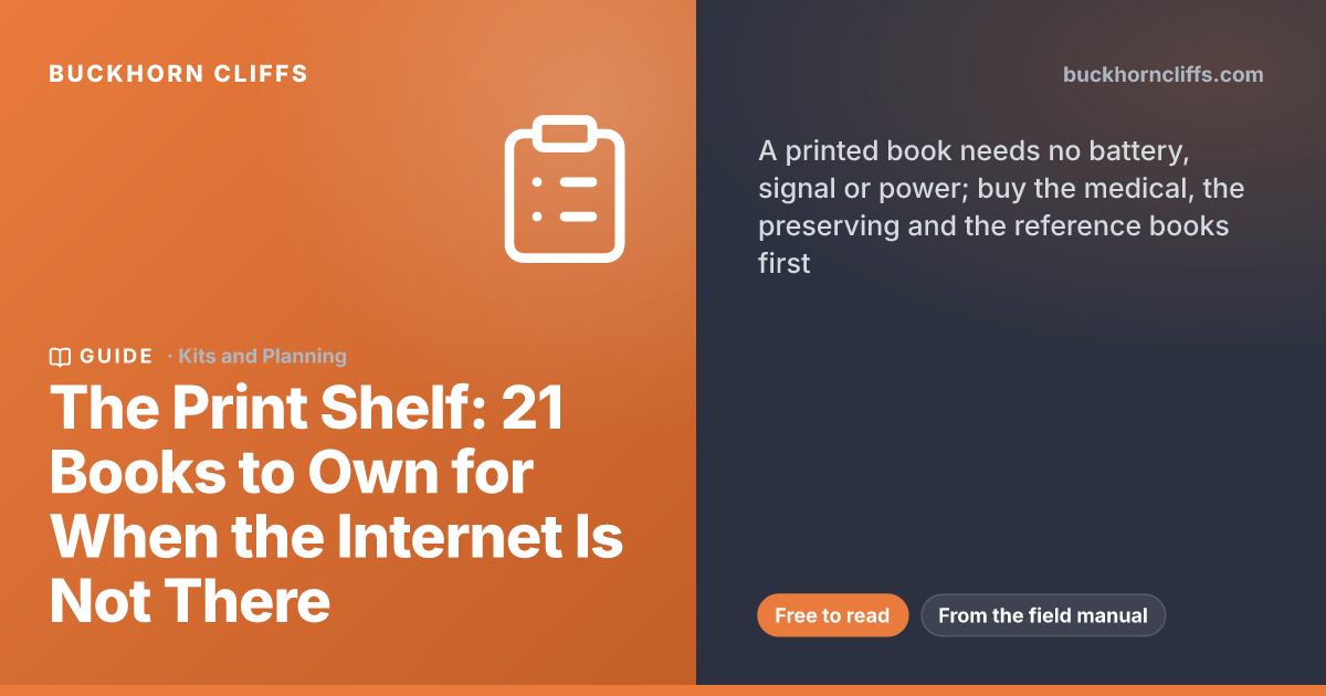 The Print Shelf: 20 Books for Self-Reliance
