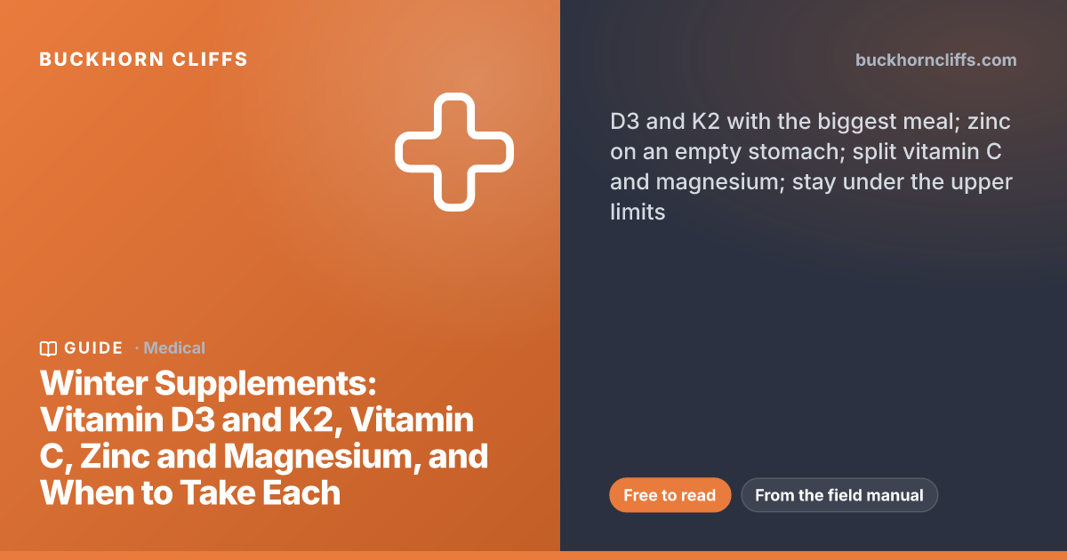 Winter Immune Supplements: D3/K2, Vitamin C, Zinc, Magnesium