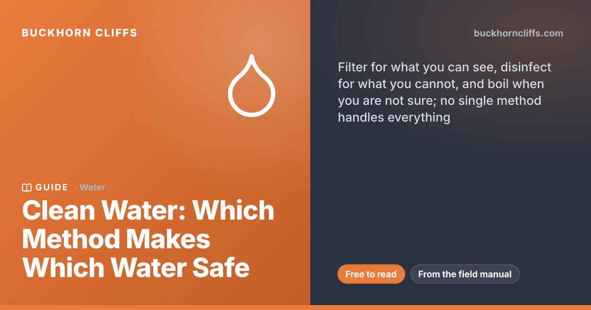 Clean Water: Which Method for Which Water | Buckhorn Cliffs