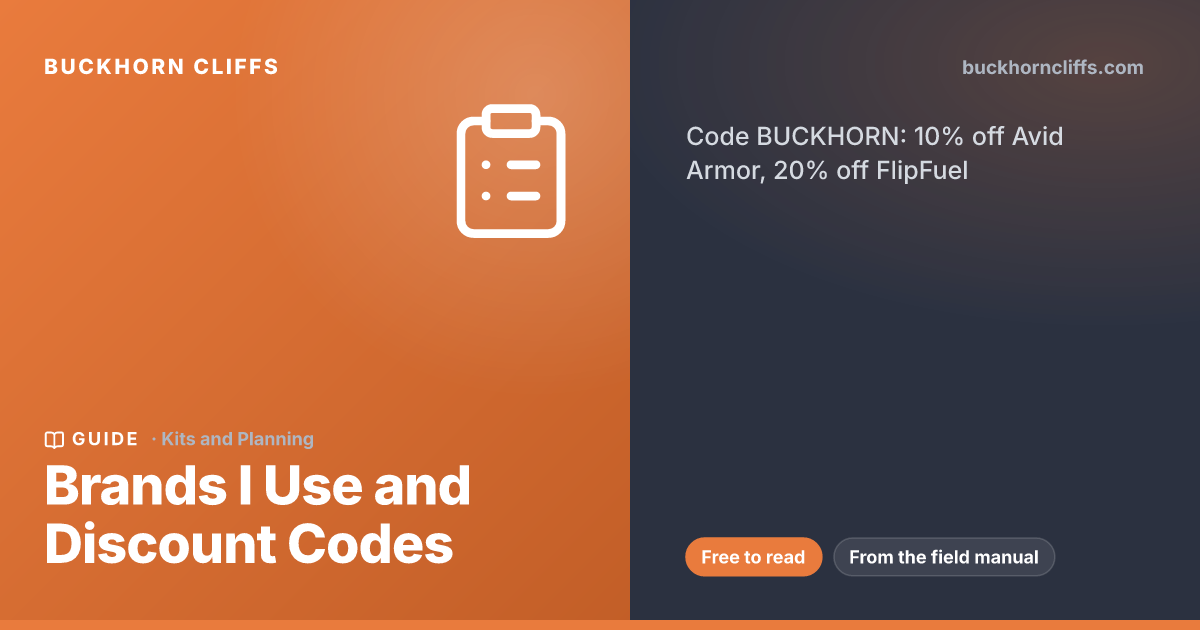 Brands I Use and Discount Codes | Buckhorn Cliffs