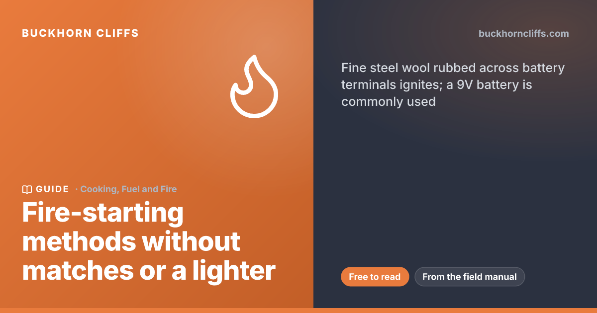 Fire-starting methods without matches or a lighter