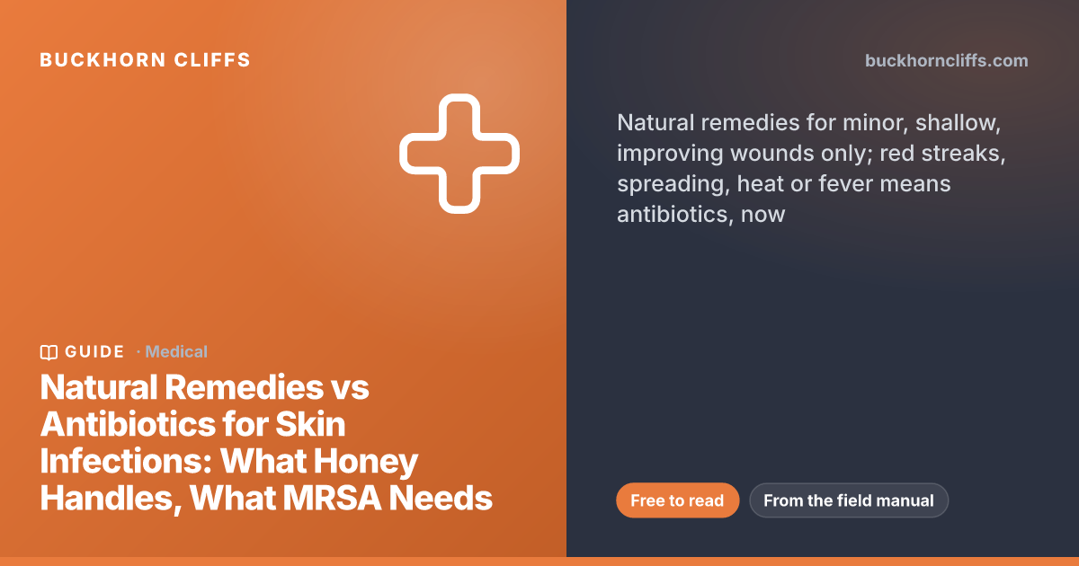 Natural Remedies vs Antibiotics for Skin Infections: What Honey Handles, What MRSA Needs