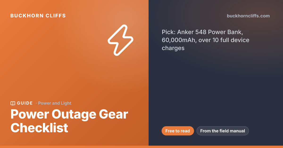 Power Outage Gear Checklist | Buckhorn Cliffs