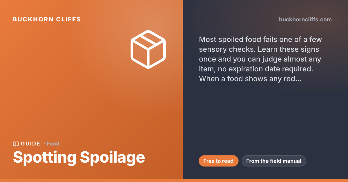 Spotting Spoilage | Buckhorn Cliffs