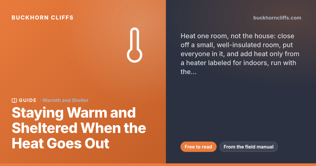 Stay Warm Without Power: Heat, Shelter, CO Safety