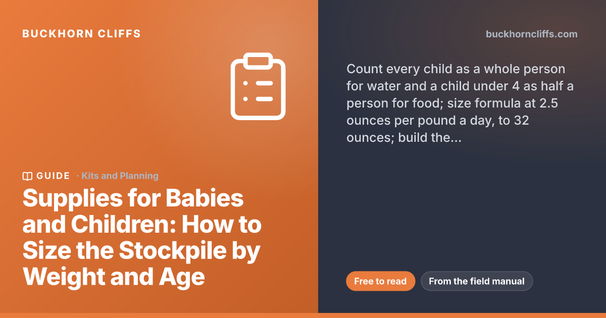 Emergency Supplies for Babies and Children: Sizing the Stockpile by Weight and Age