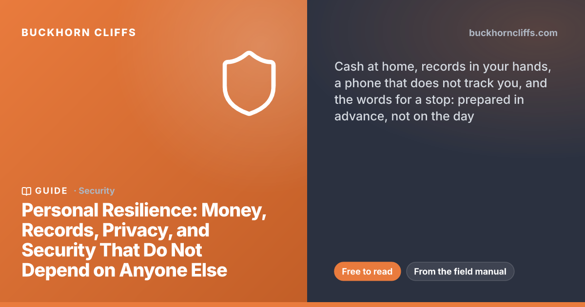 Personal Resilience Checklist: Privacy, Money, Records
