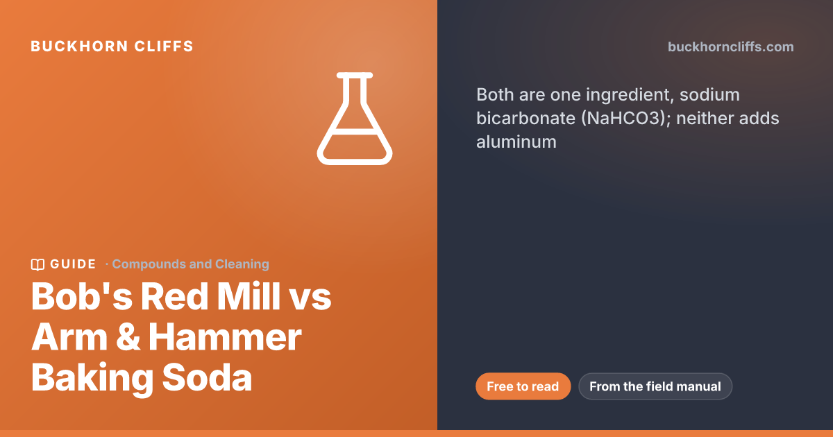 Bob's Red Mill vs Arm & Hammer Baking Soda | Buckhorn Cliffs