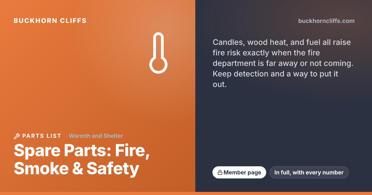 Spare Parts: Fire, Smoke & Safety | Buckhorn Cliffs