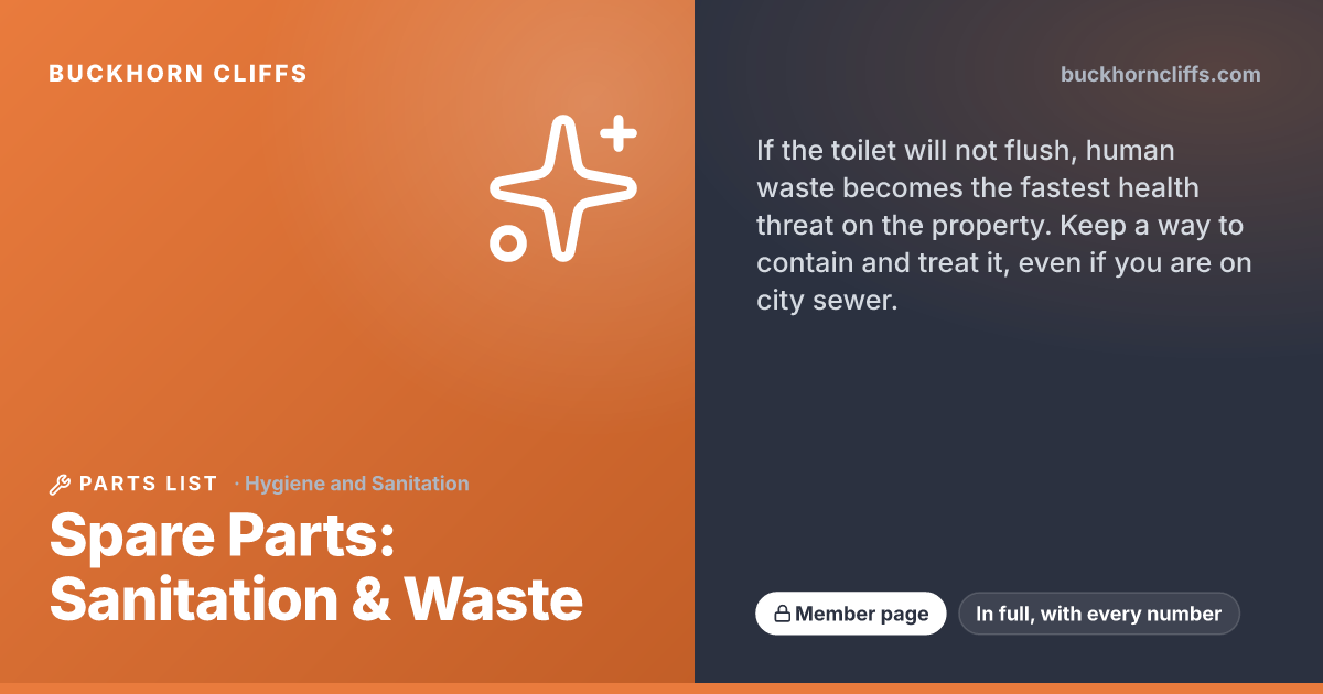 Spare Parts: Sanitation & Waste | Buckhorn Cliffs
