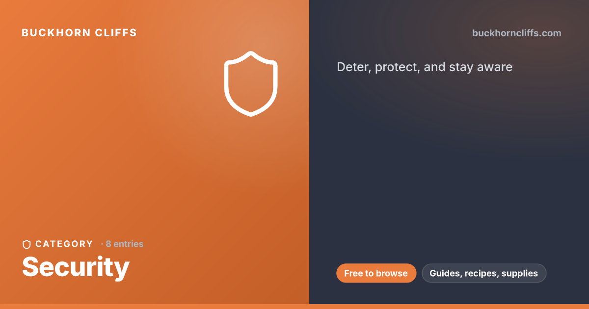 Security: preparedness reference | Buckhorn Cliffs