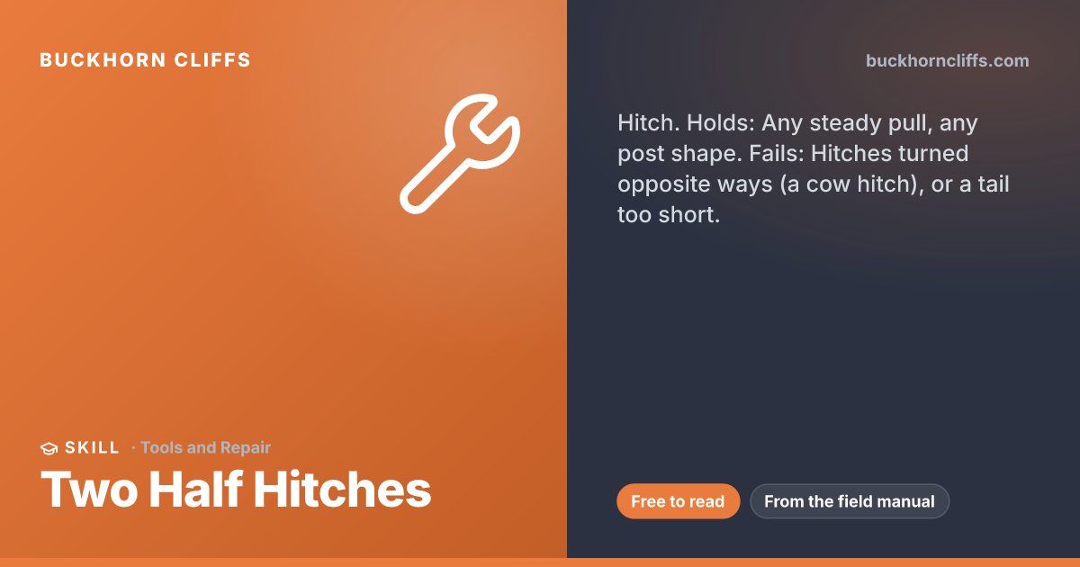 How to Tie Two Half Hitches: The Post Knot That Works Under Load