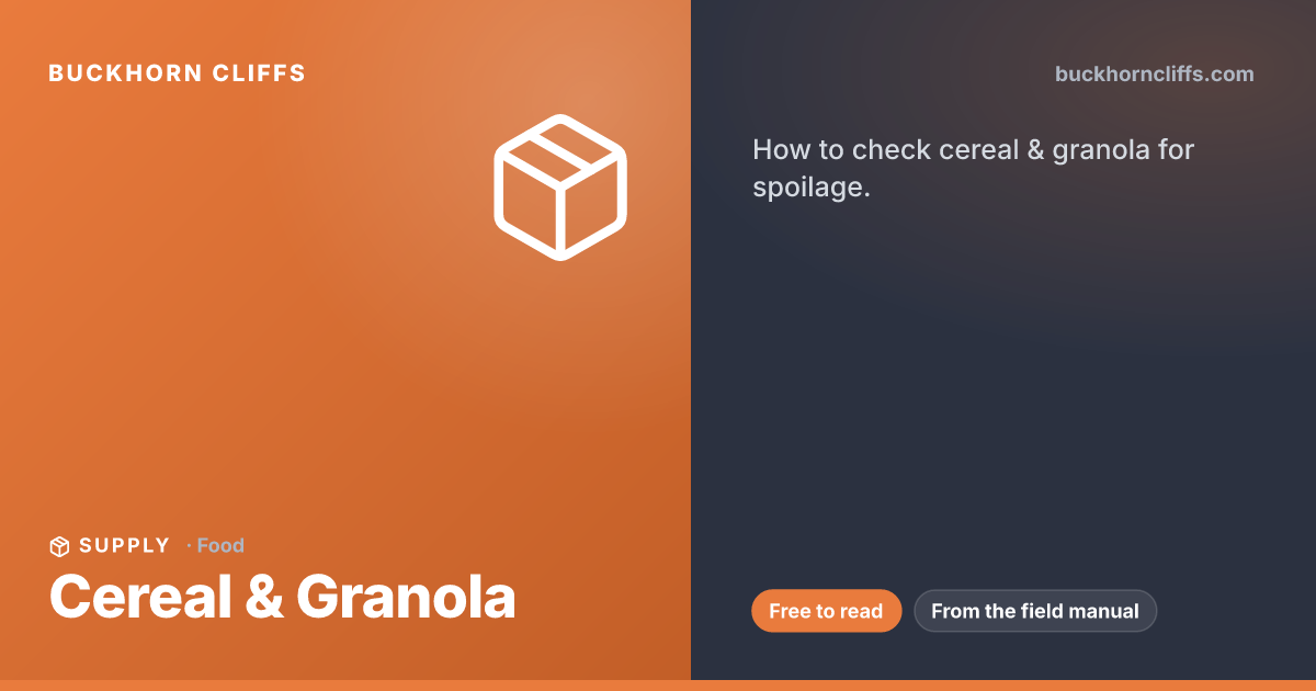Cereal & Granola: real shelf life in long-term storage