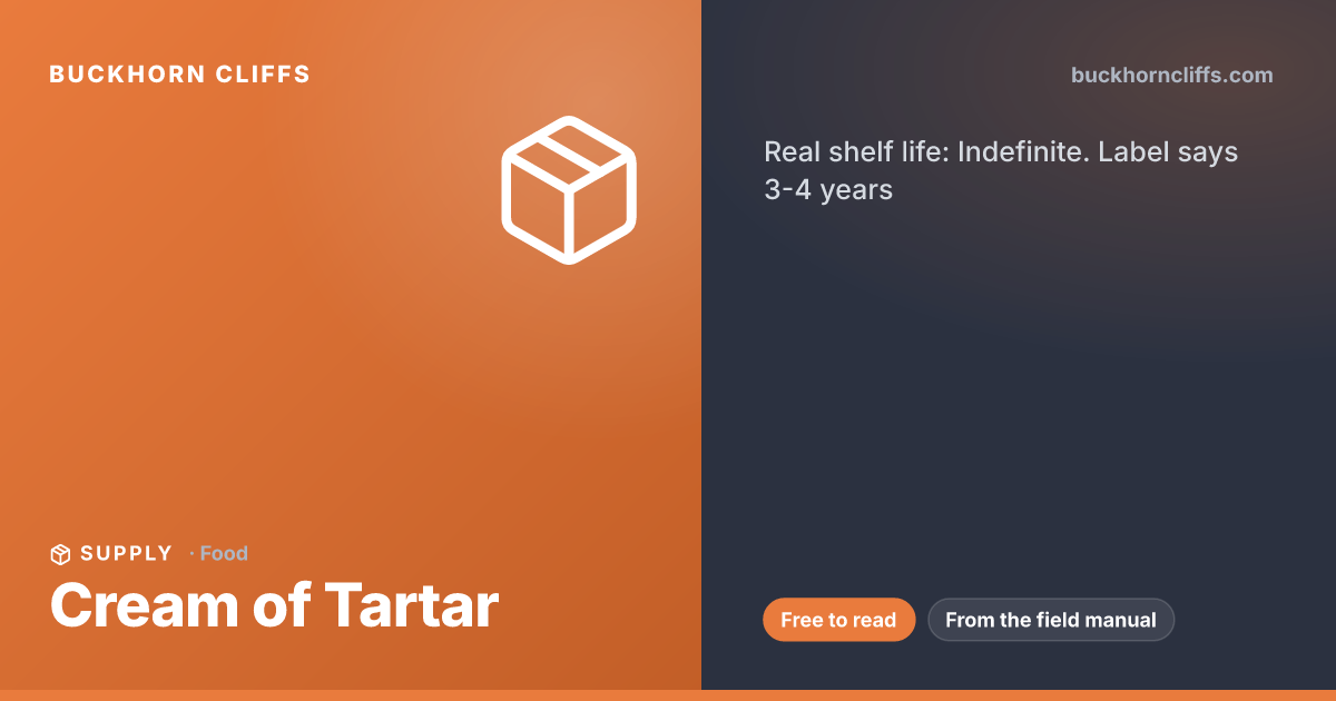 Cream of Tartar: Real Shelf Life in Long-Term Storage