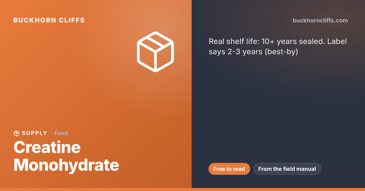 Creatine Monohydrate: Real Shelf Life in Long-Term Storage
