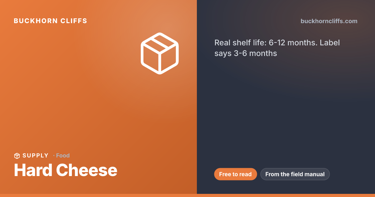 Hard Cheese: Real Shelf Life in Long-Term Storage