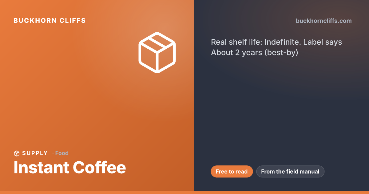 Instant Coffee: Real Shelf Life in Long-Term Storage