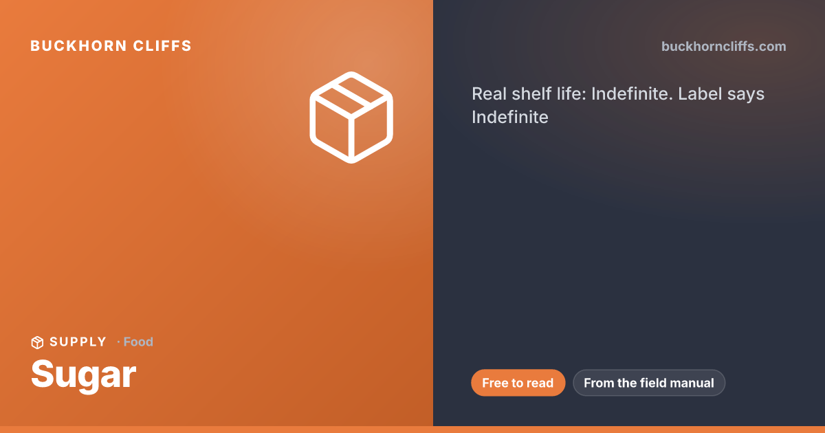 Sugar: Real Shelf Life in Long-Term Storage
