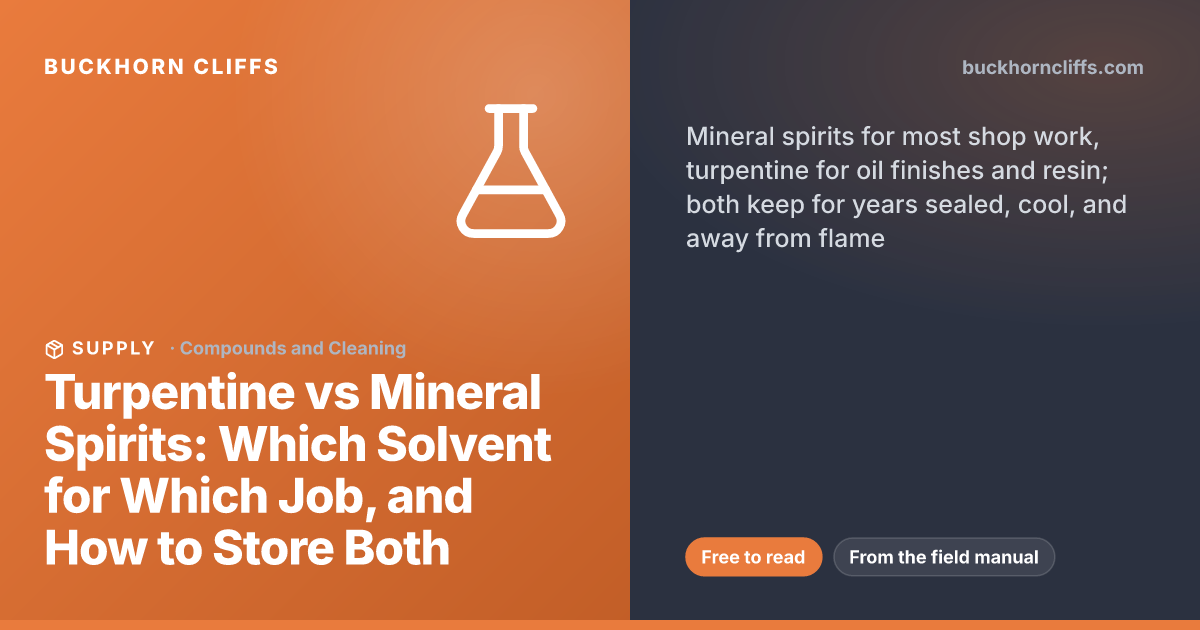 Turpentine vs Mineral Spirits: Which Solvent for Which Job, and How to Store Both