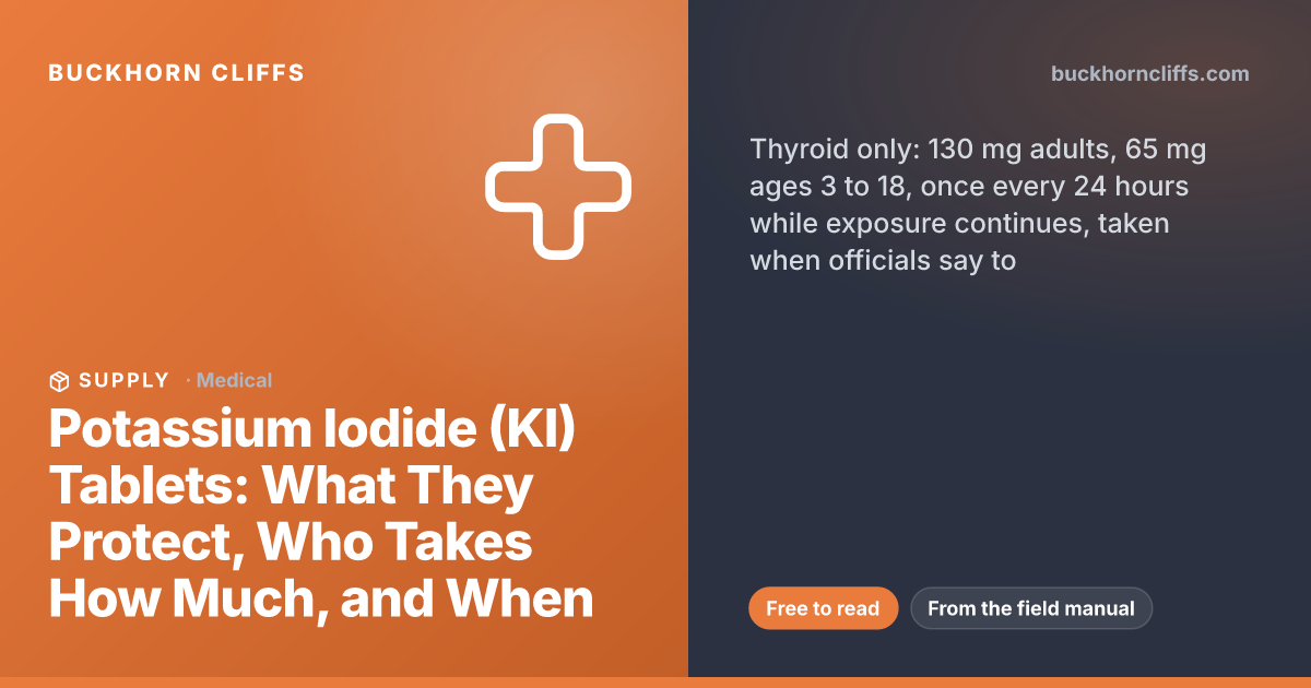 Potassium Iodide (KI) Tablets: What They Protect, Who Takes How Much, and When