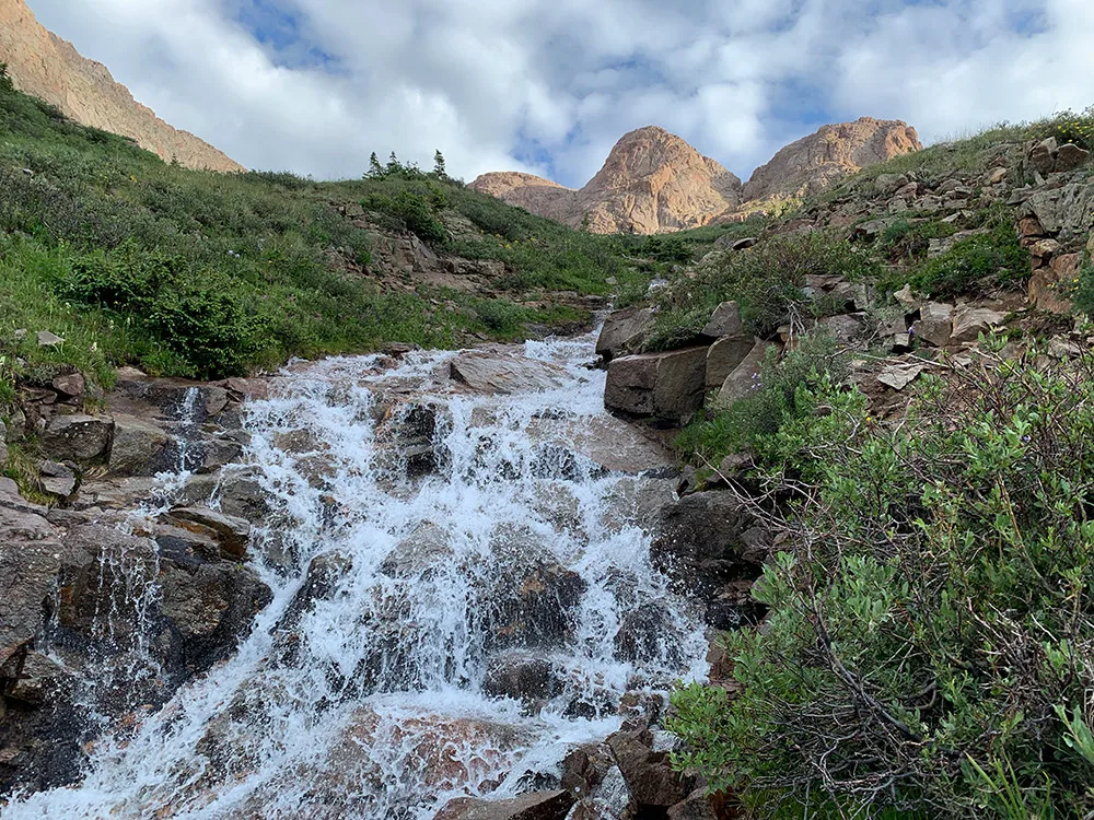 Cascading Waterfall at Chicago Basin Colorado