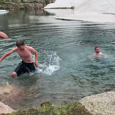 Swimming in Mountain Lake