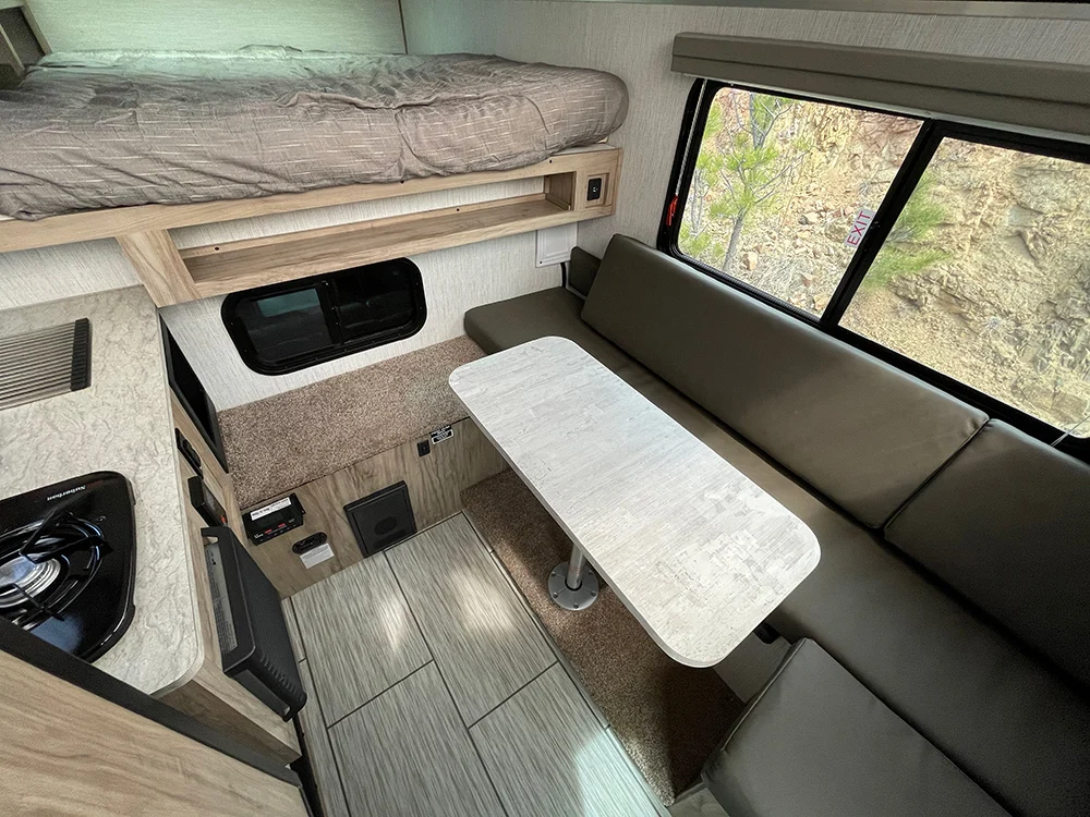 Truck Bed Camper Rental Living Area