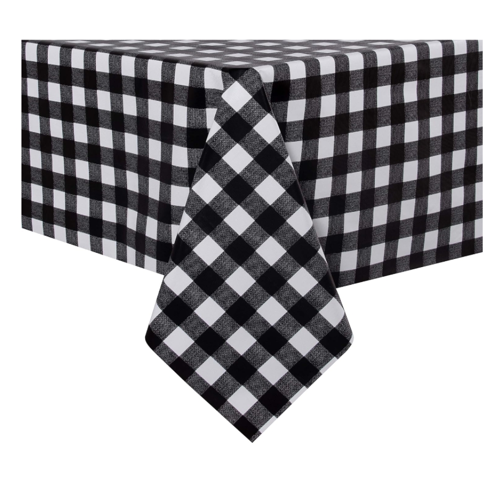 Checkered Vinyl Tablecloth Waterproof & Stain-Resistant