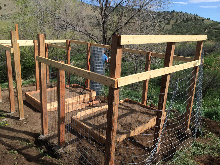 Welded Wire Install for Garden Fence