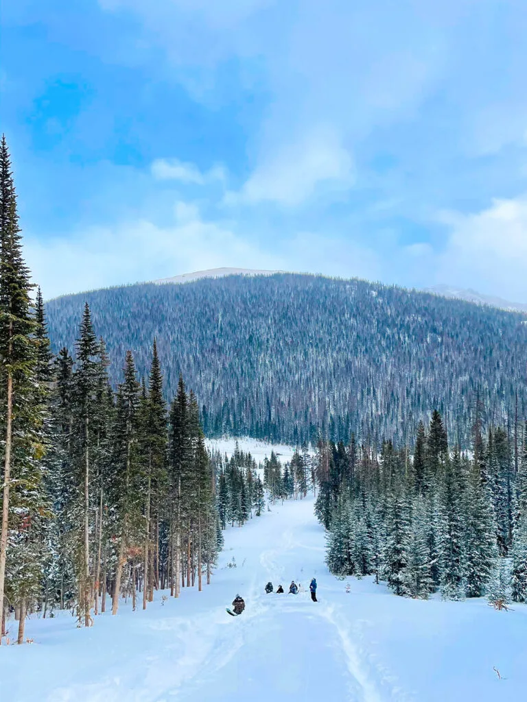 Sledding at Cameron Pass