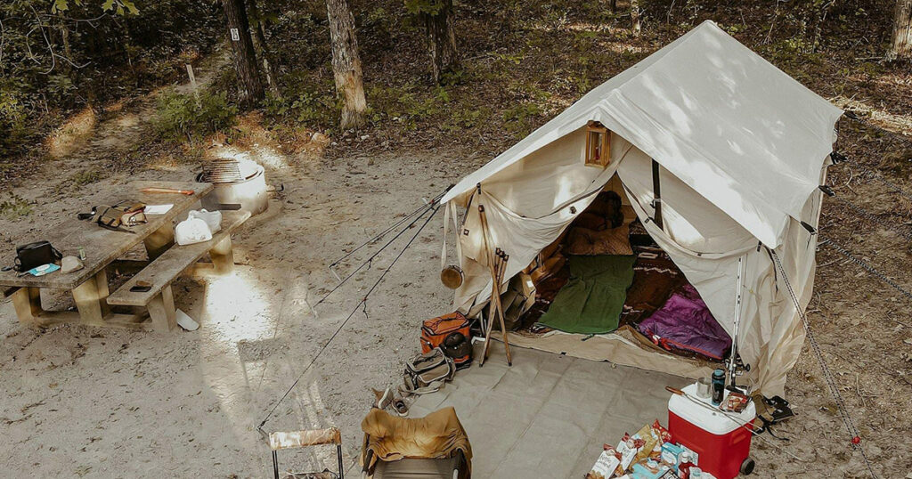 Small Glamping Tent Setup