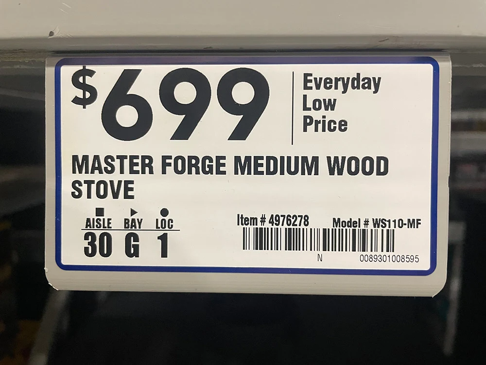 Master Forge Medium Wood Stove from Lowes