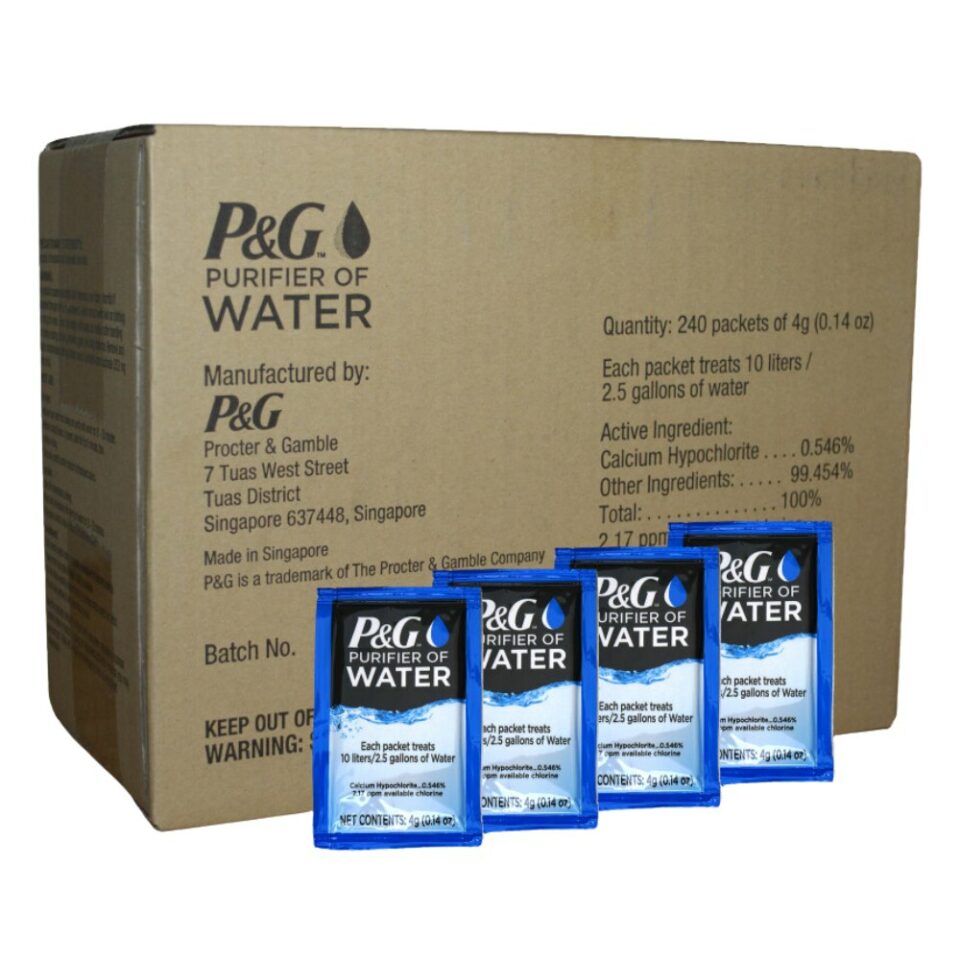 P&G Water Purifier Packets Portable and Effective Purification