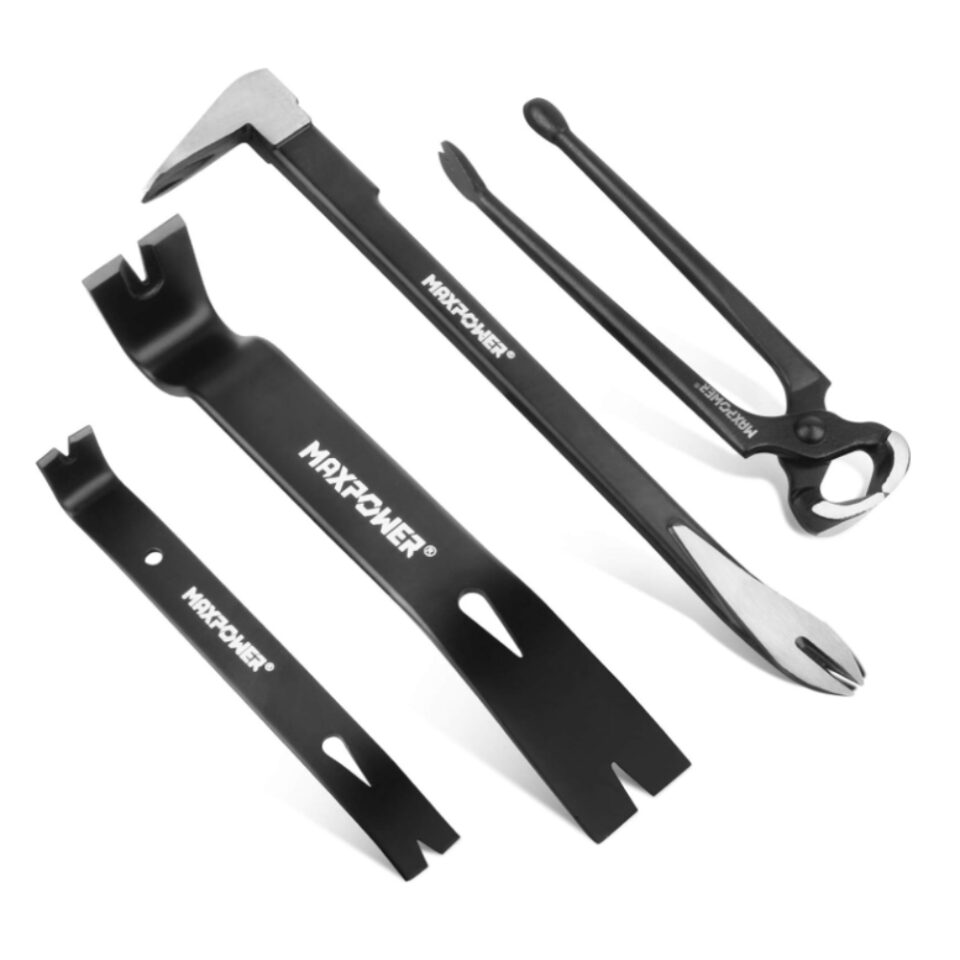 MAXPOWER 4Piece Pry Bar Set Versatile Tools for Construction