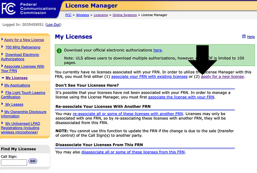 Apply for a new license