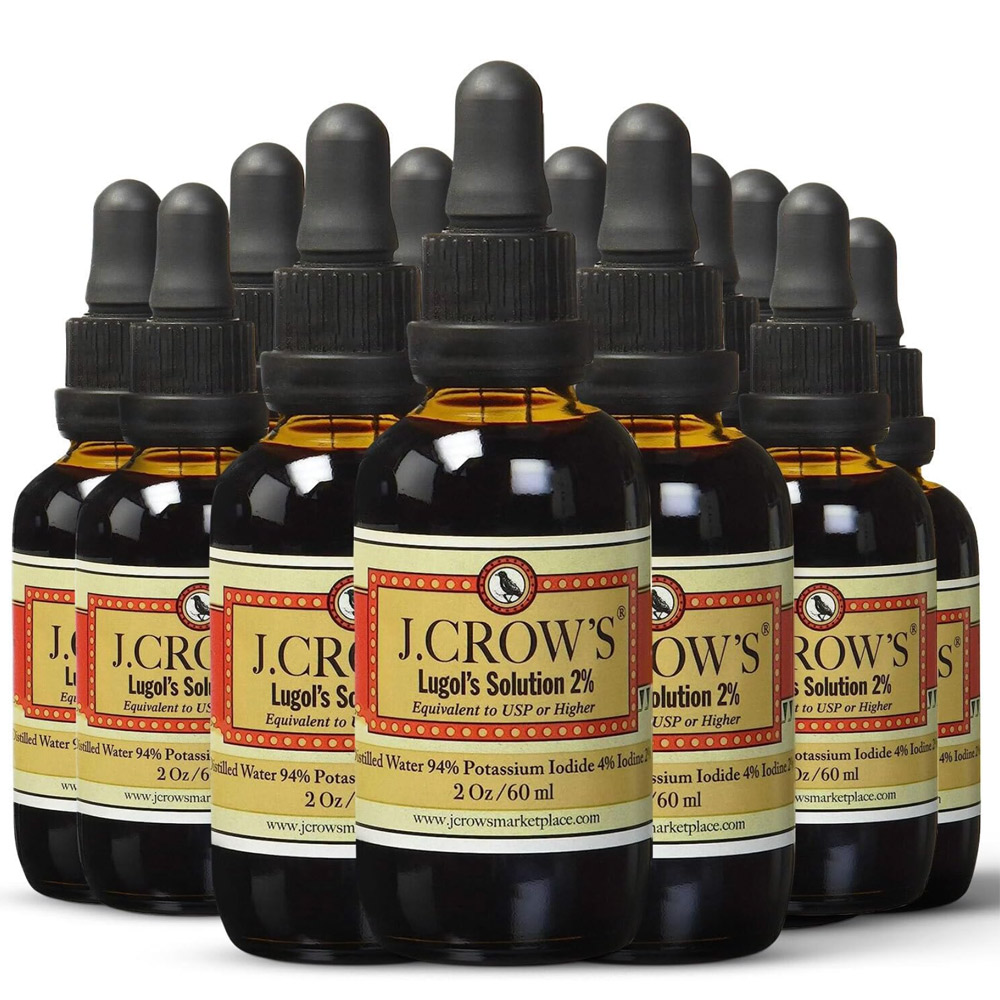 J.CROW'S® Lugol's Solution of Iodine 2% 2 oz Professional Pack (12 Bottles)