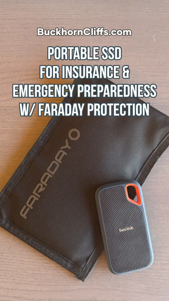 Portable SSD for Insurance and Emergency Preparedness with Faraday Protection