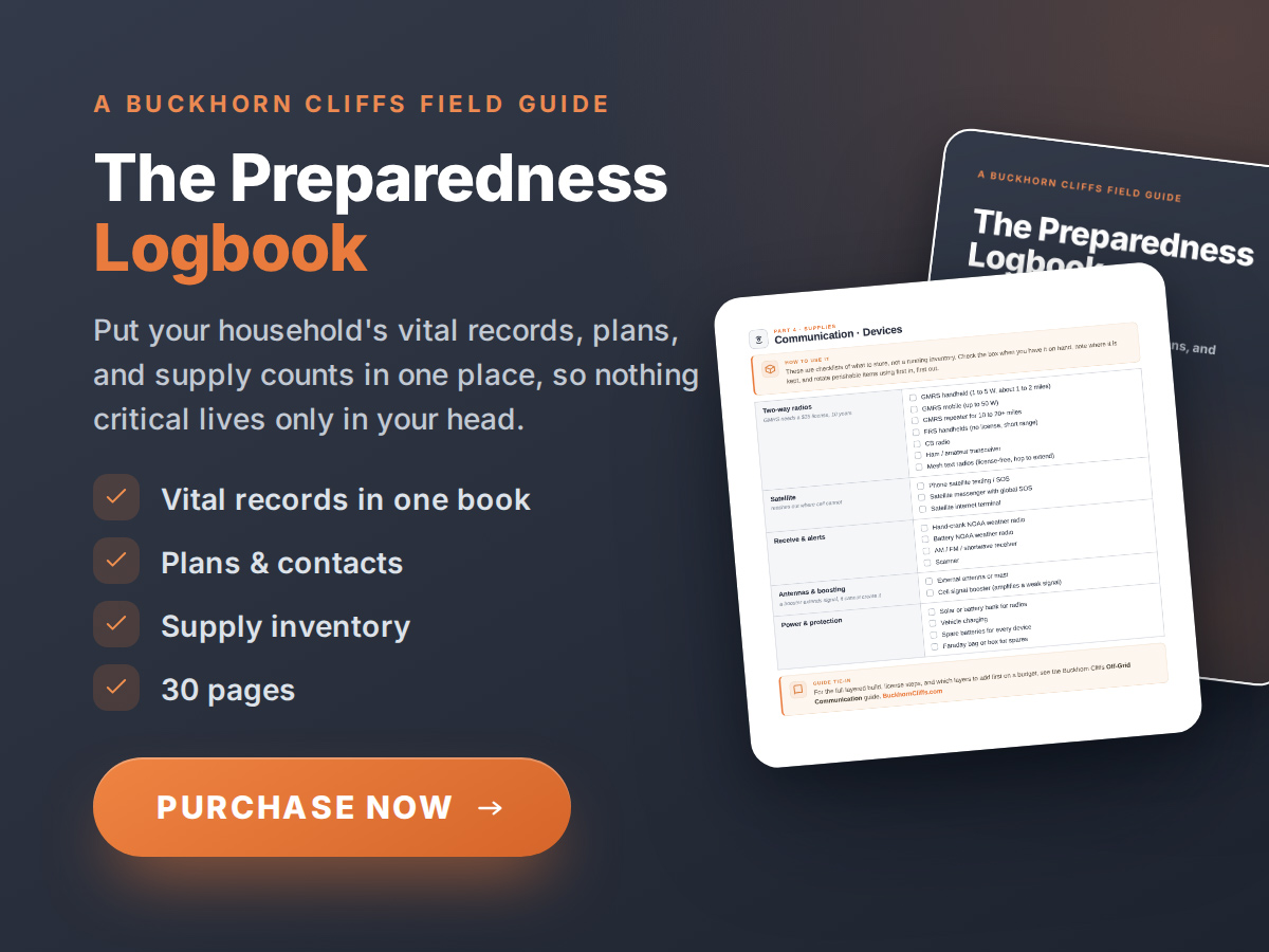 A Buckhorn Cliffs Field Guide - The Preparedness Logbook