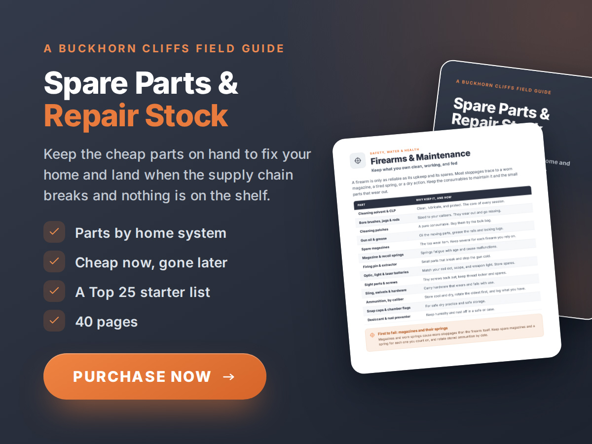 A Buckhorn Cliffs Field Guide - Spare Parts & Repair Stock